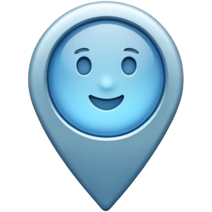 Soft blue location pin emoji