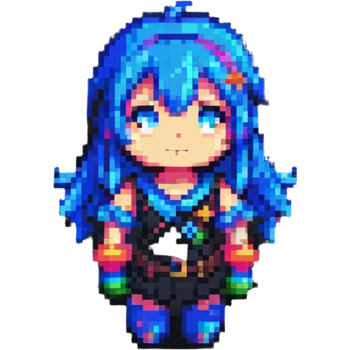 anime character in pixel art style with vibrant colors emoji