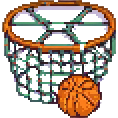 баскетбольный мяч в сетке, no background emoji