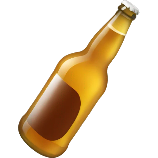 an emoji drinking a bottle of beer emoji