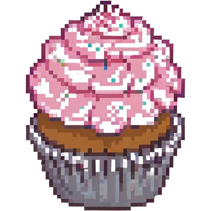 cupcake with pink icing emoji