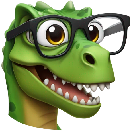 dinosaur wearing glasses emoji