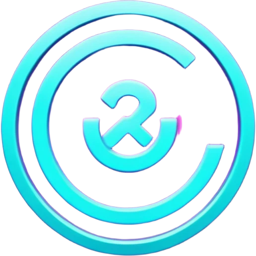 futuristic minimalistic glowing reload symbol, purple and cyan energy glow, dark background, clean modern design, 1:1 aspect ratio, no face emoji