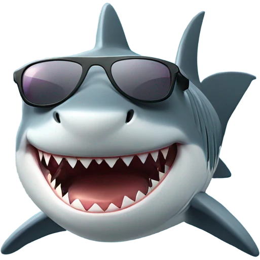 Shark with sunglasses emoji
