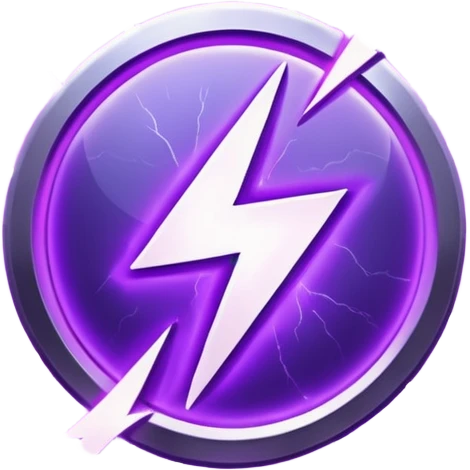 Purple rune with lightning bolts emanating from it. emoji