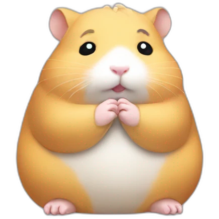 Fat hamster praying emoji