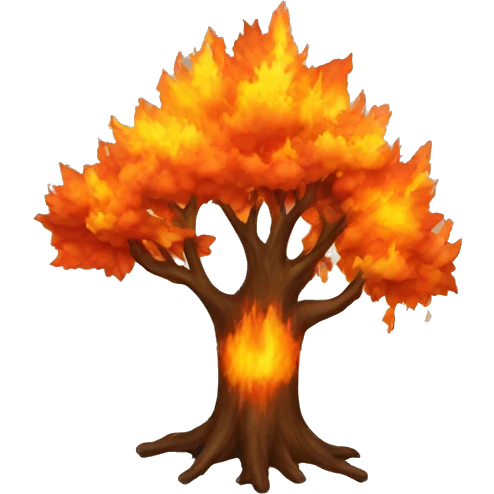 tree in fire emoji