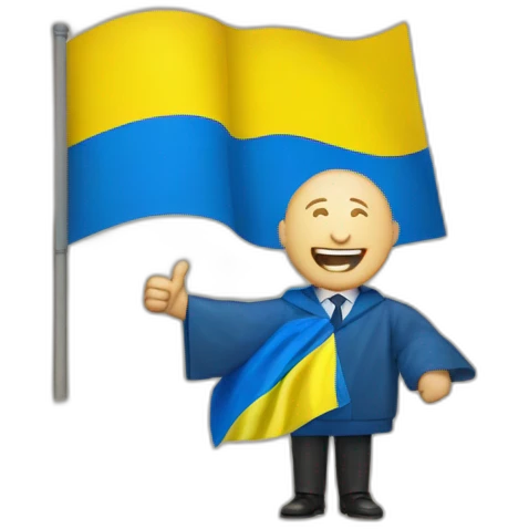 Putin waving ukraine flag emoji
