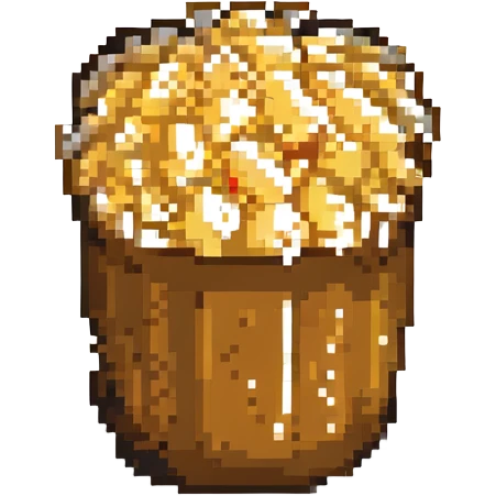 pixel art emoji of a single popcorn kernel emoji