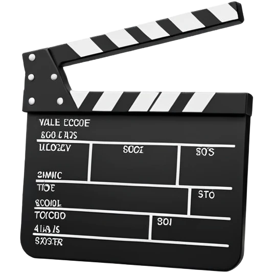 absolute minimal film clapperboard, just basic rectangular shape with one diagonal line, no details, clean silhouette only emoji