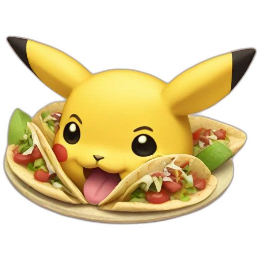 Pikatchu eating tacos emoji