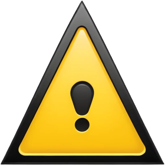 Emoji warning: yellow triangle, black exclamation mark, flat design, simple, emoji style. emoji