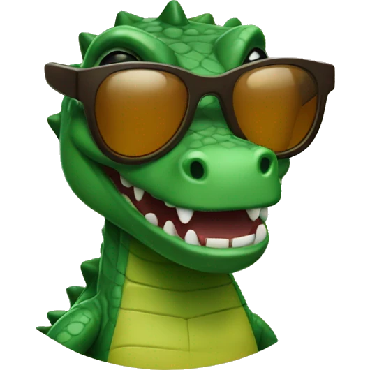 Cocodrilo withas sunglasses emoji