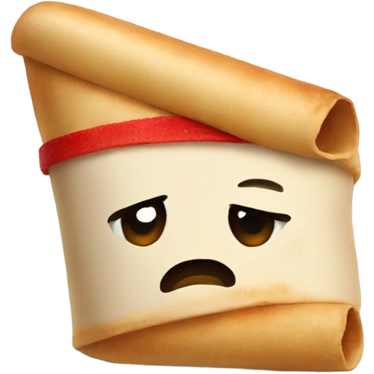 Taquito with tired eyes with red veins emoji