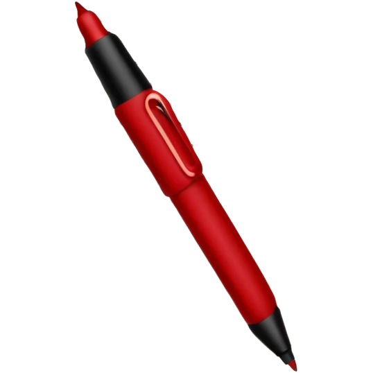 the hand writes with a dark red pen emoji