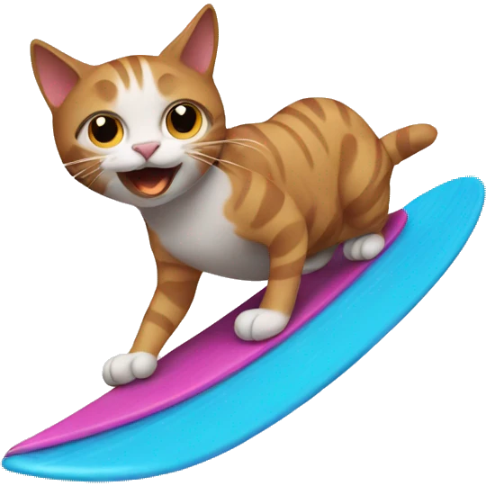 cat surfing  emoji