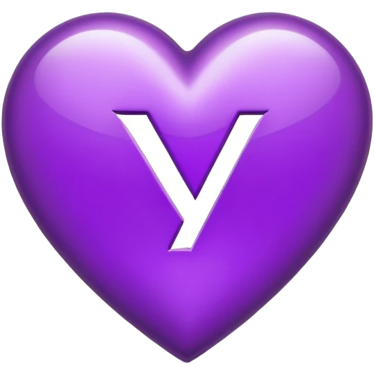 The Letter “Y” inside a Purple Heart emoji