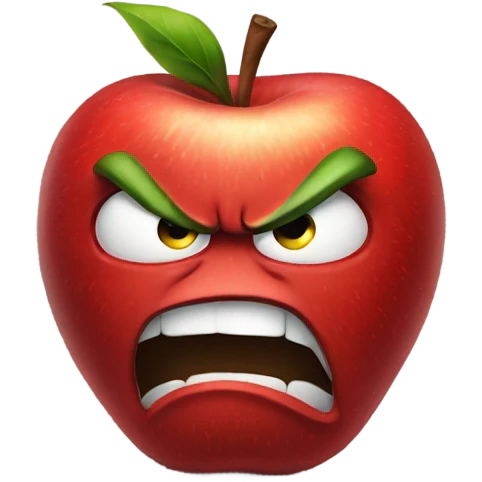 Angry Red apple flexing emoji