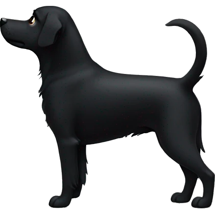 Black dog from behind emoji