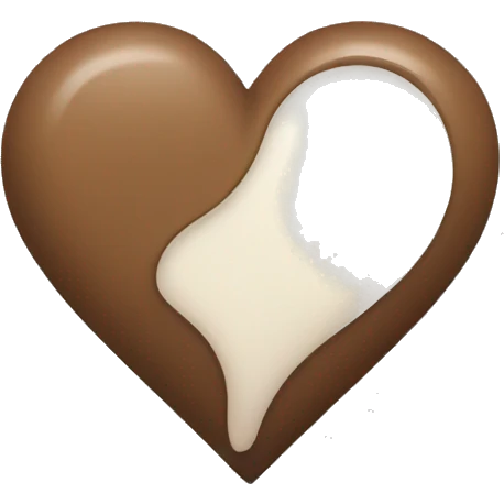 Half brown half white heart emoji