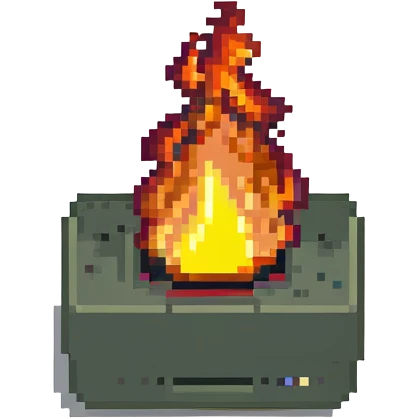 Computer on fire emoji