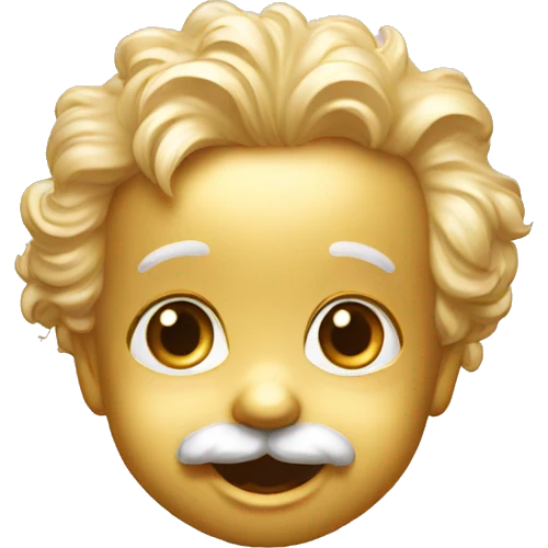 albert einstein happy baby face gold panny emoji