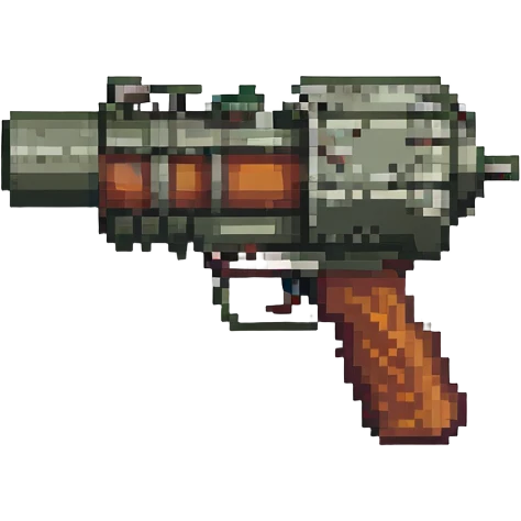 under barrel grenade launcher inspired by Call of Duty, pixel art style, detailed, compact, side view, no text emoji