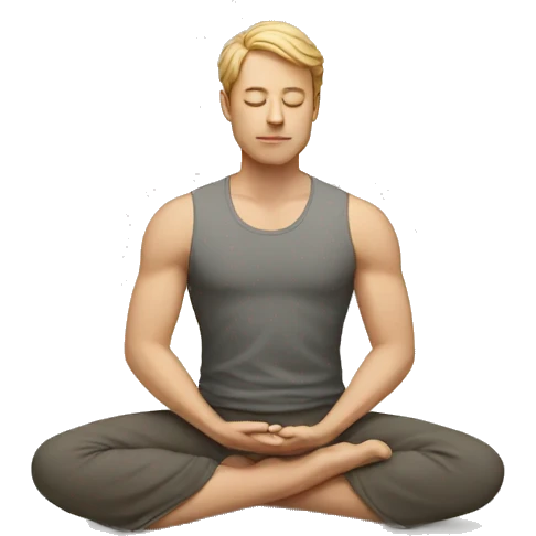 white man meditating emoji
