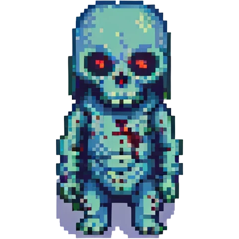 undead creature, pixel art style emoji