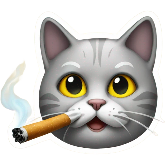 cat smoking emoji