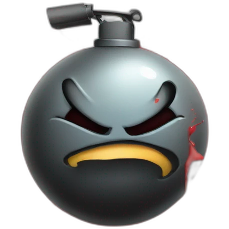 a emoji graffiti styled of a angry bomb with a graffiti spray painting emoji