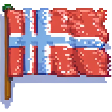 flag of Norway pixel art style emoji