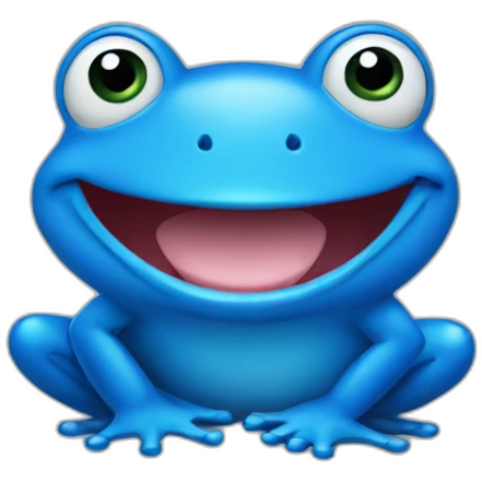 happy blue frog emoji