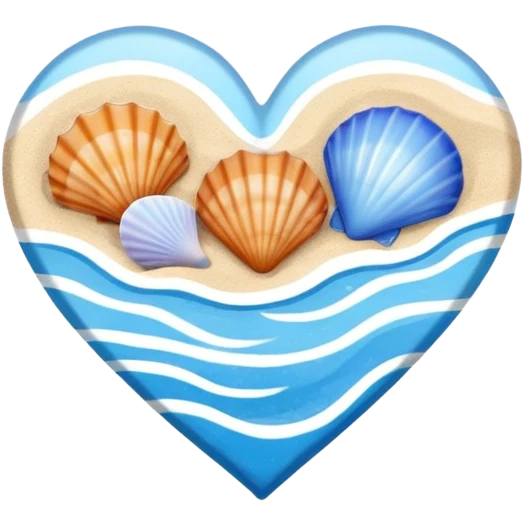 beach themed heart emoji