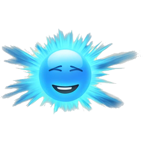blue light sphere radiating aura  emoji