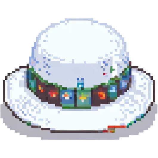 white hat, pixel art style emoji