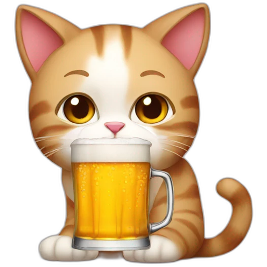 cat thatDrinks beer emoji