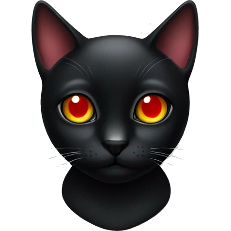 Black cat with one red eye emoji