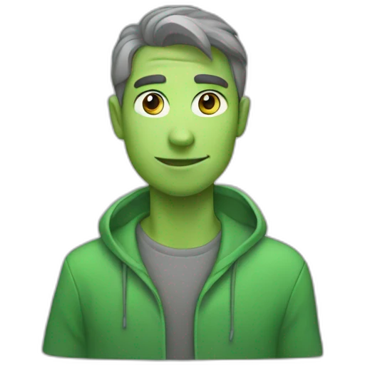 green on top of grey emoji
