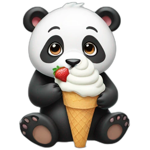 Panda eating ice cream emoji