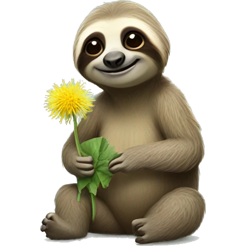 Sid the sloth eating dandelion emoji emoji