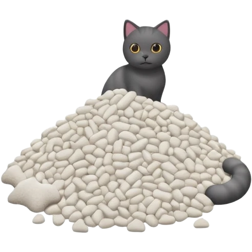a pile of cat litter (white) emoji