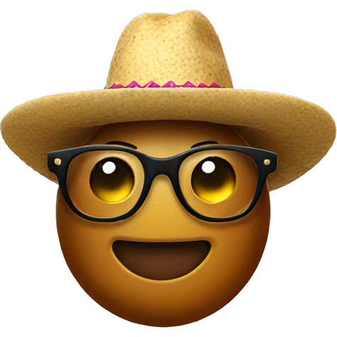 poop emoji with a sombrero and glasses  emoji