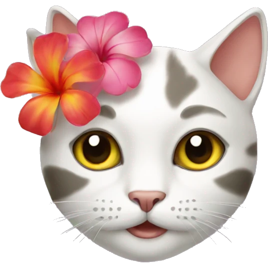 cat with hawaii flower  emoji