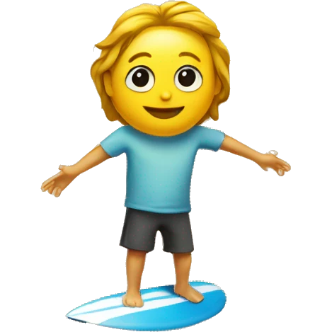 Chat sur planche de surf emoji