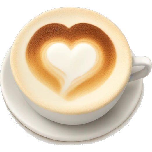 Cup of cappuccino with a heart on cream emoji