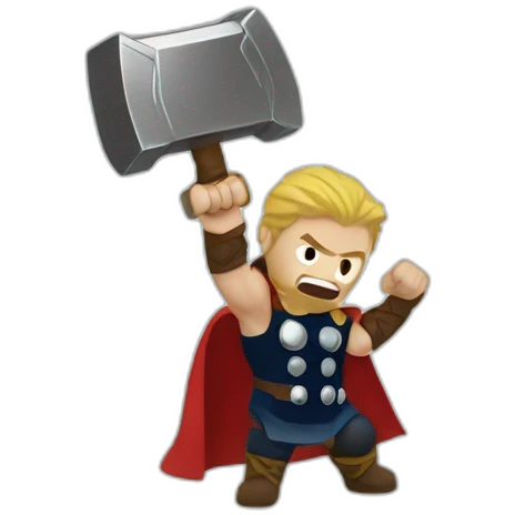 thor strikes with his hammer emoji