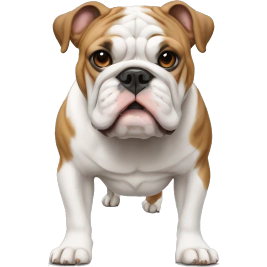english bulldog standing with two legs up emoji