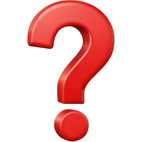 Generate a high-quality 3D cartoon-style emoji of a red question mark, smooth gradient colors, rounded and cute appearance, simple white background, high-resolution.
 emoji