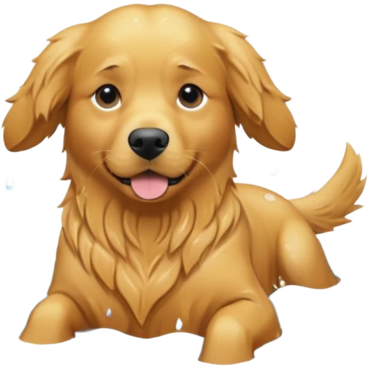 Full grown Golden retriever swimming emoji